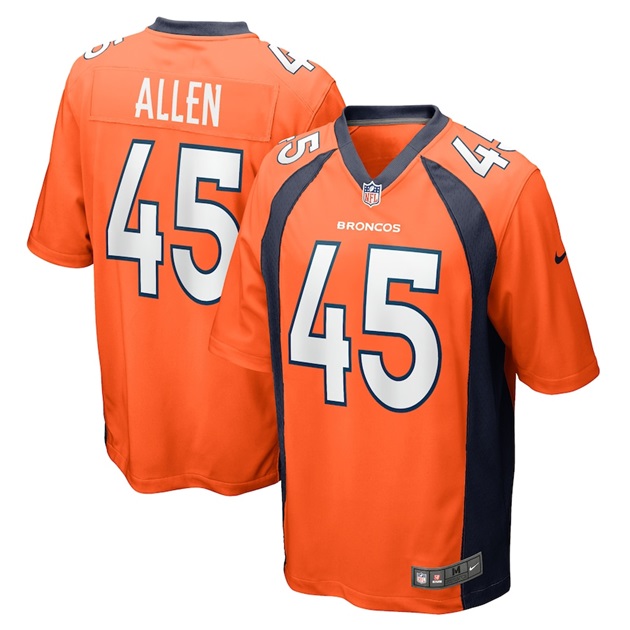 mens nike christopher allen orange denver broncos game player jersey